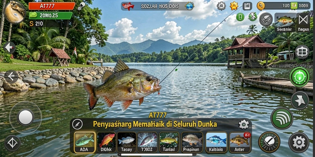 Screenshot gameplay AT777 menampilkan aksi memancing yang mendebarkan dan grafik yang menawan.