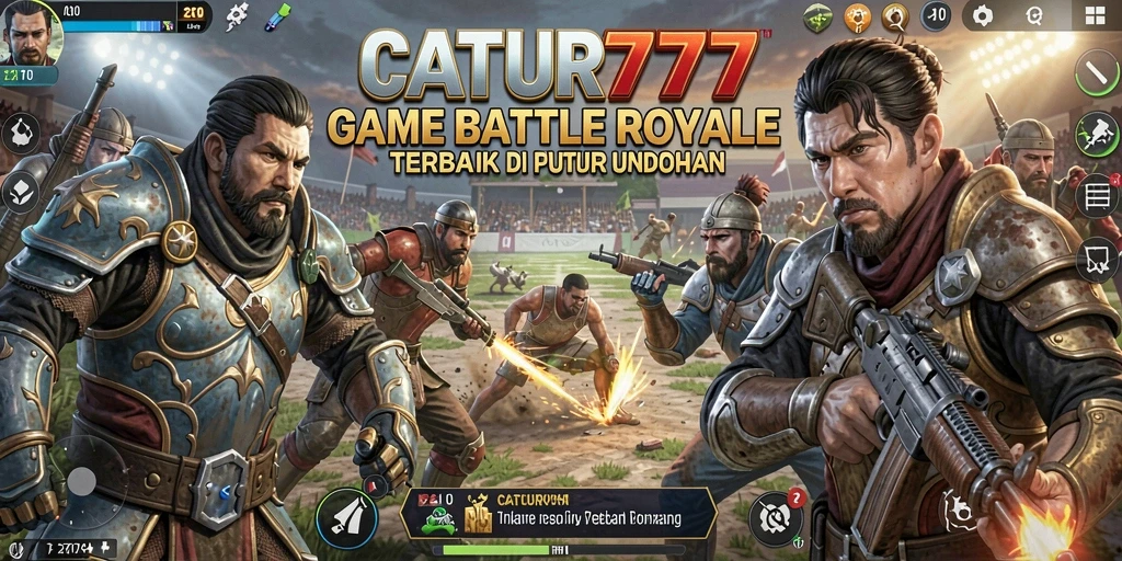 Tampilan gameplay mendebarkan dari CATUR777 di medan perang Battle Royale.