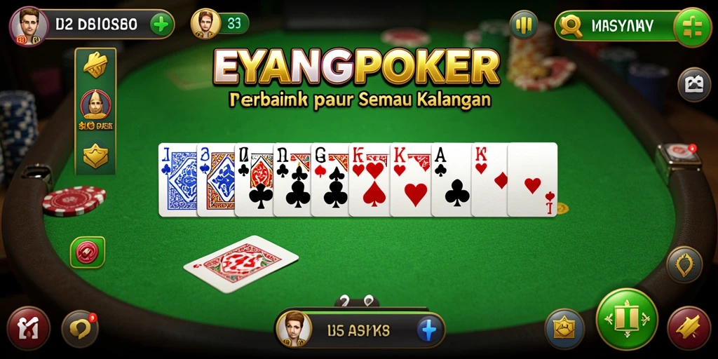 Tampilan gameplay seru di EYANGPOKER dengan suasana kompetitif.