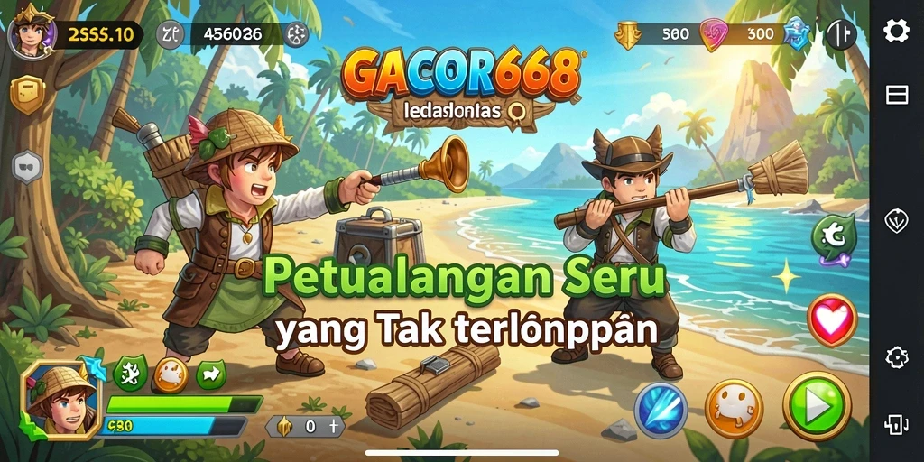 Tangkapan layar menampilkan aksi seru dalam petualangan GACOR668.