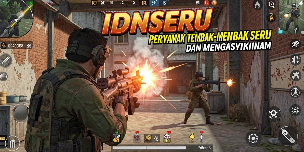 Tampilan gameplay menegangkan dalam IDNSERU yang penuh aksi.