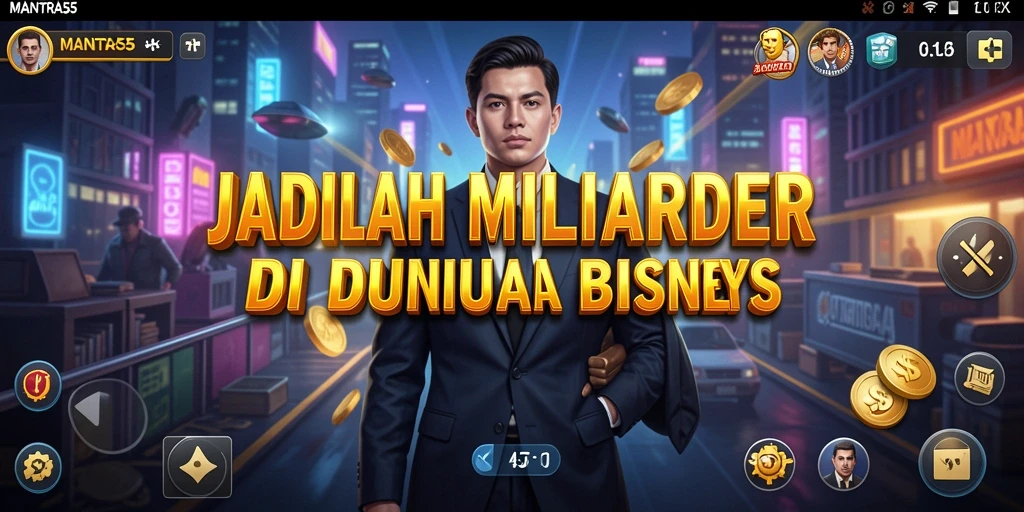 Tampilan menarik gameplay MANTRA55 dengan elemen Tycoon.