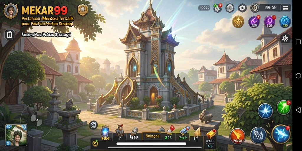 Gameplay mendebarkan dari <strong>MEKAR99</strong> dalam melawan gelombang musuh.