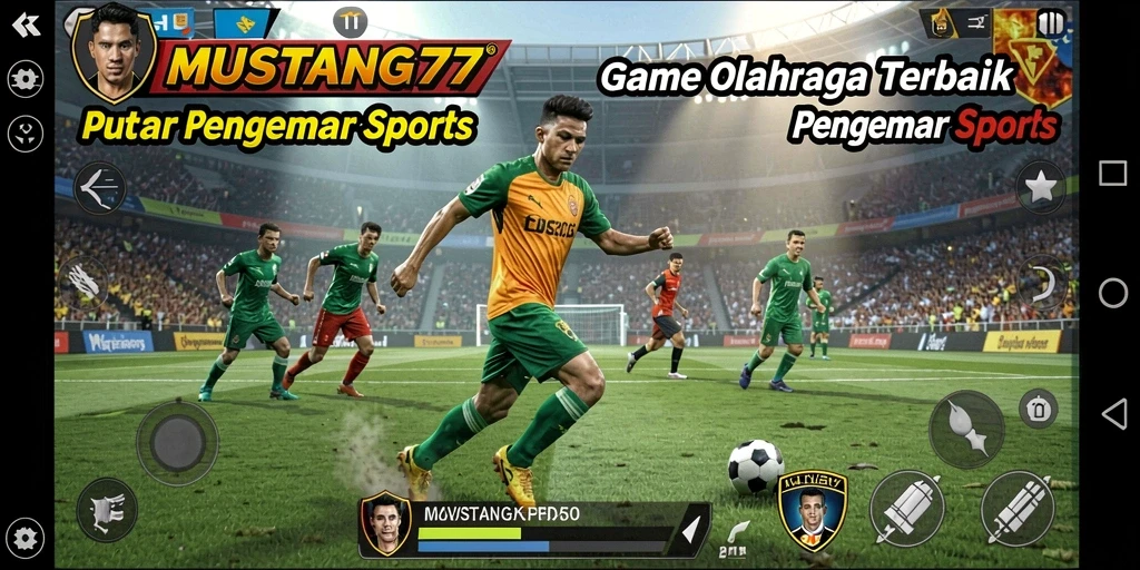Tampilan gameplay menarik dari MUSTANG77 yang menampilkan pertandingan olahraga.