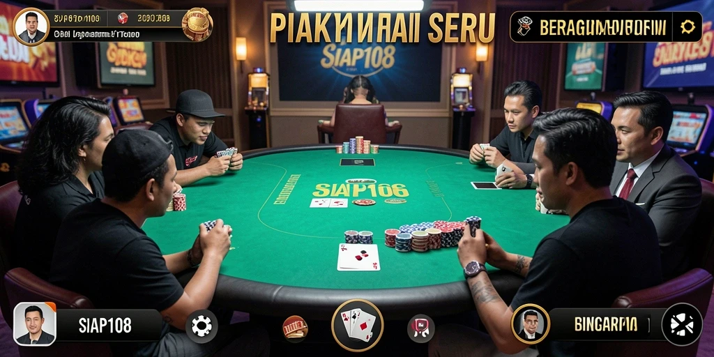 Screenshot gameplay SIAP108 menampilkan aksi poker yang mendebarkan.