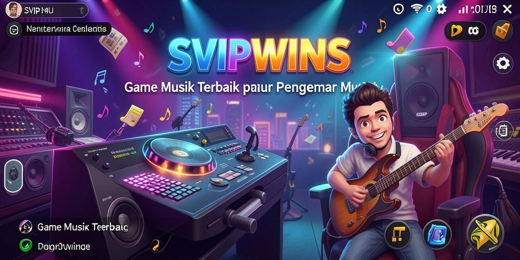Tampilan gameplay SVIPWINS yang menarik dan interaktif dalam bermain musik.