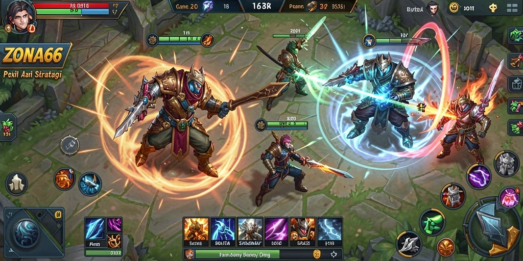 Tangkapan layar gameplay ZONA66 yang menunjukkan aksi pertempuran tim.
